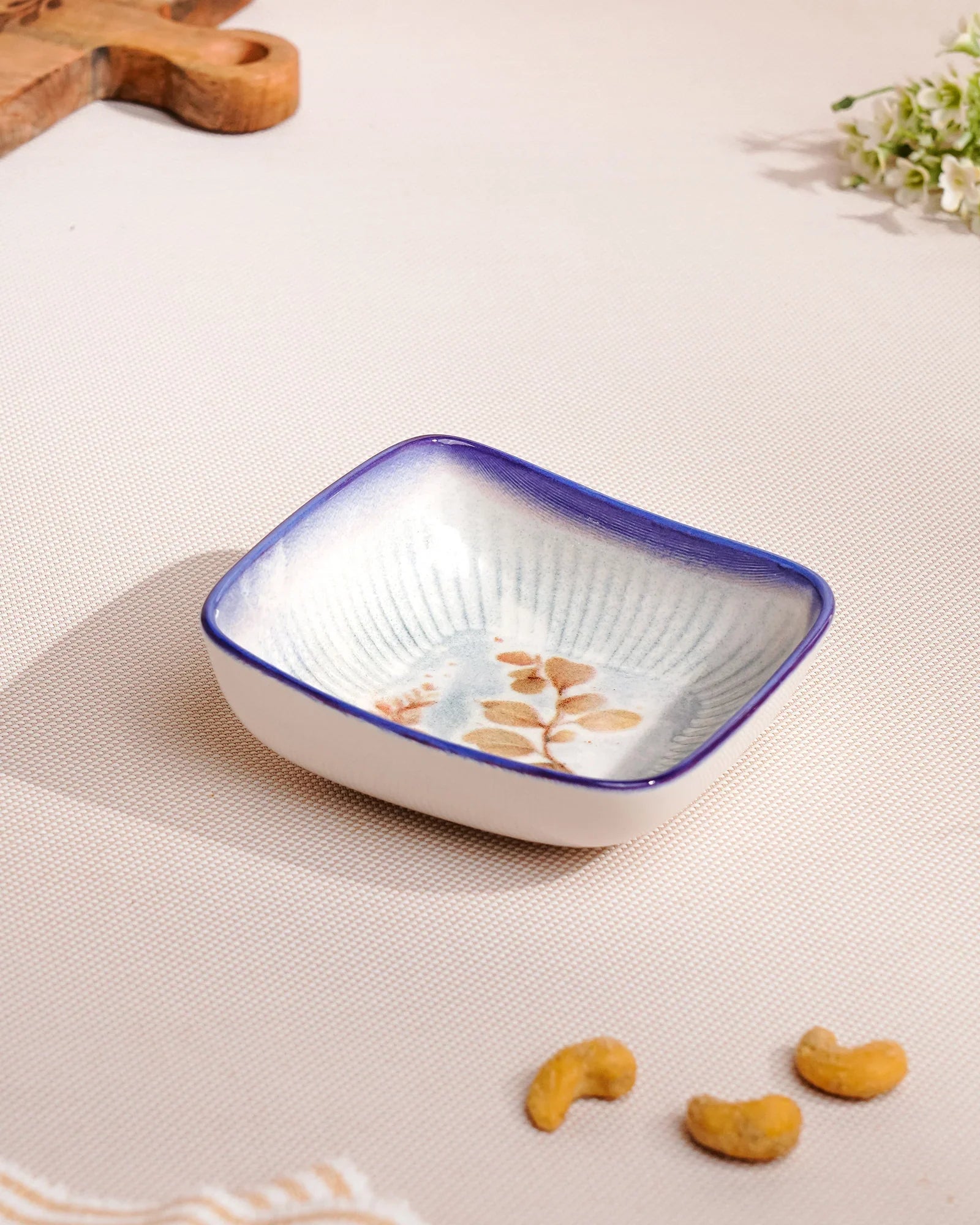 Pixel Square Elevated Fine Porcelain Bowl – 12 cm Snack Bowl with Pixel Design - Vola Global