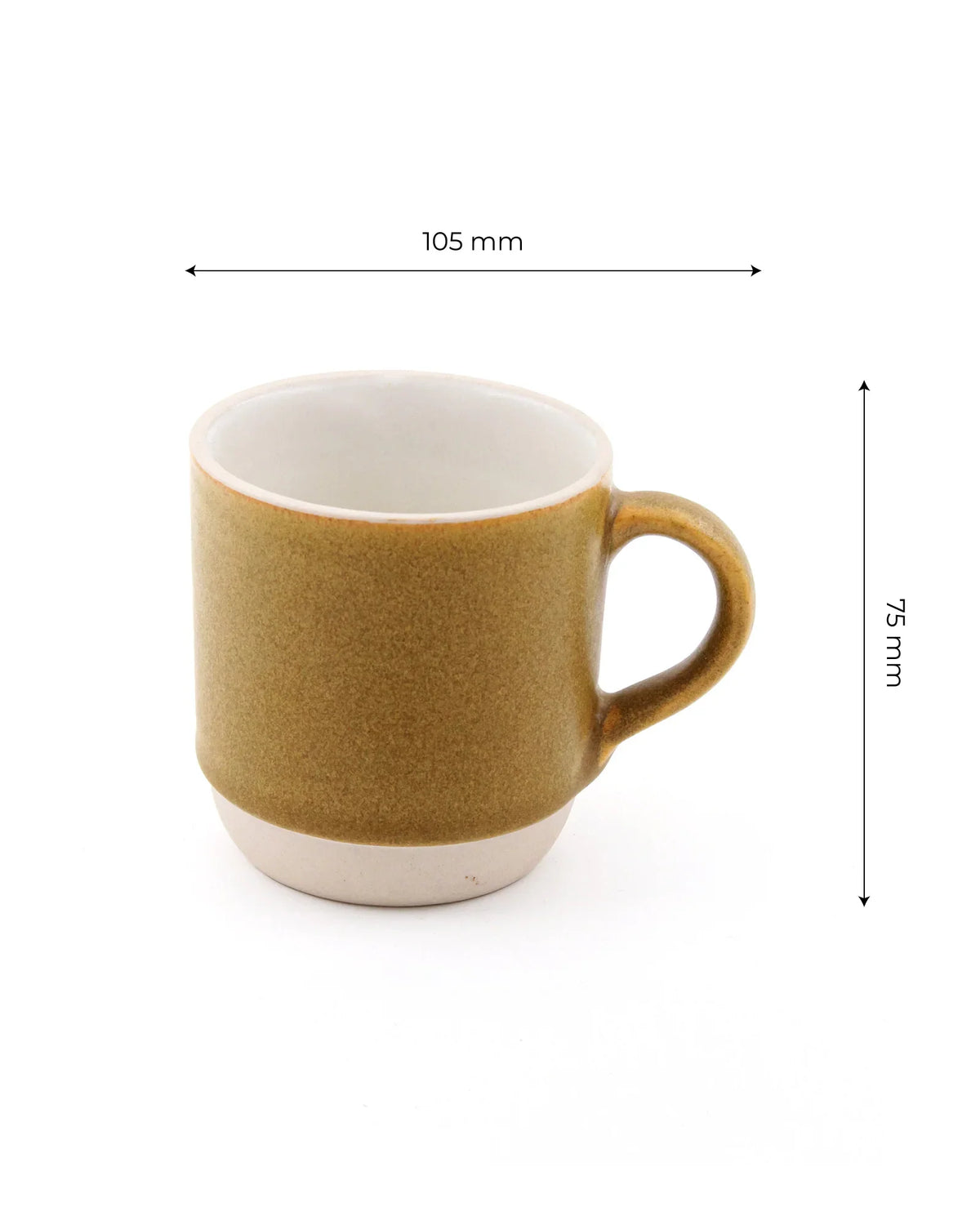 Elemental Shades Stoneware Mug – Matte Coffee &amp; Tea Mug in Earthy Tones (200 ml &amp; 260 ml) - Vola Global