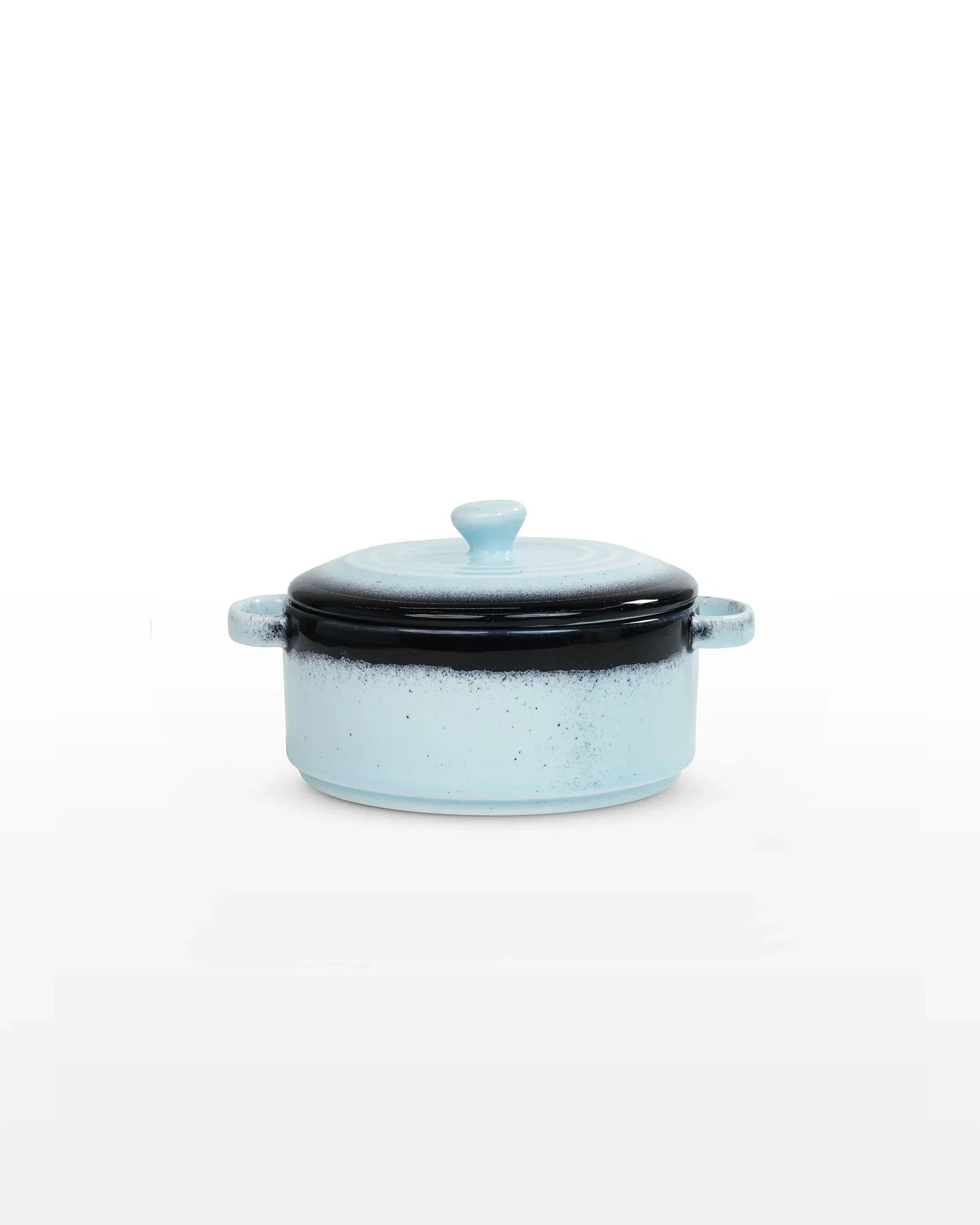 Prisma Fine Porcelain Round Casserole Set (10 cm, 12 cm &amp; 14 cm) with Lids – Ice Blue Cook &amp; Serve - Vola Global