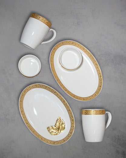 Scarlet Snack two oval plates and two bowls | beautiful snack set - Vola Global